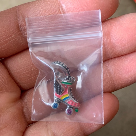 NWOT Colorful Roller Skate Wings Dangle Charm Pendant Sterling Silver 925 - Picture 5 of 16